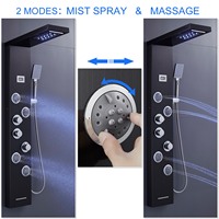 Ensemble de douche de salle de bain pluie LED colonne de tour de douche murale multifonction