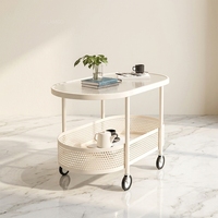 Nouvelle table basse de salon design avec roulettes Bjflamingo, plateau en verre trempé et structure robuste