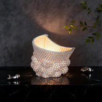 Lampe de table LED écologique en céramique poreuse à pois multicolores, style ferme moderne simple, pour salon