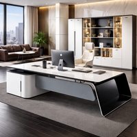 Meubles de bureau de luxe en bois, design moderne, bureau de PDG, table de direction pour usage en villa, fabriqué en Chine, certifié CE