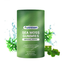 Gummies bio Ausreson 16-en-1 au curcuma, thé vert, canneberge, graviola et mousse de mer pour un ventre plat