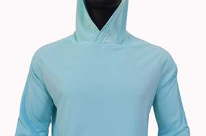 Chemise de pêche pour homme personnalisée, vert clair, 100% polyester, avec capuche, grande taille, respirante, imperméable, protection UV UPF 50, séchage rapide, avec logo - Product Image 3