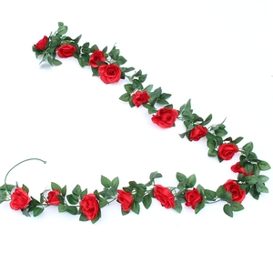 Guirlande de roses artificielles 200 cm, fleurs en soie, décoration pour plafond, couverture de tuyaux, décoration de Noël - Product Image 5