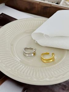 Dylam Fashion Minimalist Jewelry S925 <b>Silver</b> Rhodium 18K Gold Plated Irregular Wide Concave Convex <b>Adjustable</b> Women <b>Rings</b> - Product Image 4