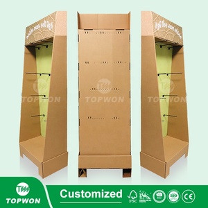 Soporte de exhibición de suelo de cartón corrugado de prototipado rápido de alta calidad, soporte de exhibición de papel Kraft de suelo emergente personalizado - Product Image 6