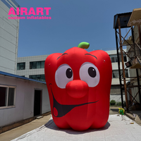 Poivron gonflable géant pour décoration de fête sur le thème des légumes, modèle carré de ballon piment rouge pour activité commerciale de pelouse