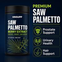 Capsules d'extrait de baies de palmier nain (Saw Palmetto) sous marque privée OEM – Soutien de la prostate, santé urinaire, soutien capillaire – 100 unités