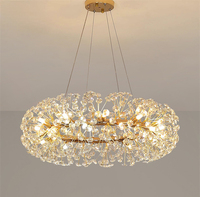 Lampe en cristal sphérique, petit lustre français, lampe de salon, lumière de luxe, lampe de salle à manger, exportation transfrontalière