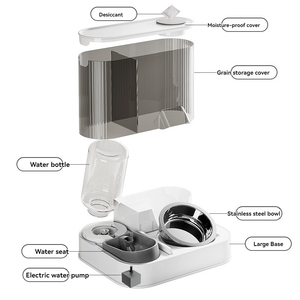 Comedouro Elétrico para Gatos em Material PP, Fonte de Água com Separação de Alimentos Secos e Úmidos, Sistema de Alimentação Automático Inteligente de Grande Capacidade - Product Image 1