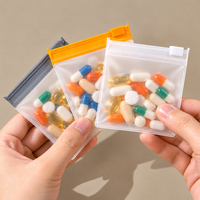 Sac de rangement pour pilules en EVA givré, pochette organisatrice de médicaments colorée à fermeture éclair, sac d'emballage en plastique givré réutilisable, vente en gros