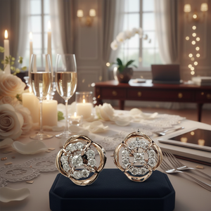 Boucles d'oreilles G-H en diamant blanc de laboratoire pour femmes pour mariages, fêtes ou bureau - Product Image 3