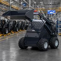 Chargeuse compacte sur chenilles EPA CE 50 CV à moteur diesel, 1000 kg, avec grappin, débroussailleuse de souches, trancheuse et fourche à palettes pour parcours de golf