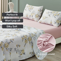 Parure de Lit Imprimée Grande Taille Queen King, Ensemble de Draps 4 Pièces Vente en Gros, Linge de Maison Hôtelier