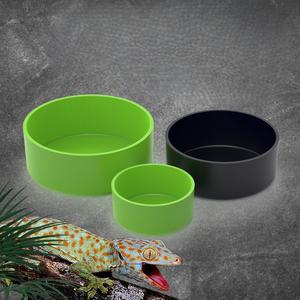 Bol à nourriture pour reptiles en plastique rond vert et noir, diverses couleurs, écologique, bol à eau pour reptiles pour dragon barbu - Product Image 1