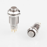 Mini interrupteur à bouton-poussoir métallique 8/10 mm, auto-bloquant/réinitialisable, éclairé, étanche IP67, à tête haute, quatre broches, bouton de démarrage, 500 000 cycles