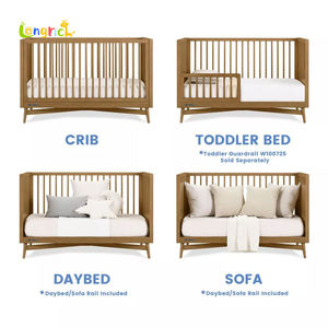 La cuna convertible 4 en 1 de madera maciza se convierte en cama para niños pequeños, cama de día cama de tamaño completo - Product Image 4