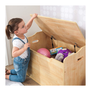 Hot Seller Toy Organizers Storage Kids Toy Storage Box Wooden Toy Storage with Safety Hinged Lid