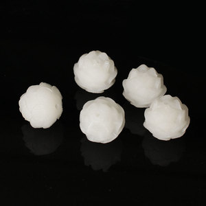 White Jade Lotus <b>Beads</b> 18mm Carved Flower Shape <b>For</b> DIY Buddhist Prayer <b>Beads</b> <b>Bracelet</b> Accessories Unisex Scattered <b>Beads</b> - Product Image 2