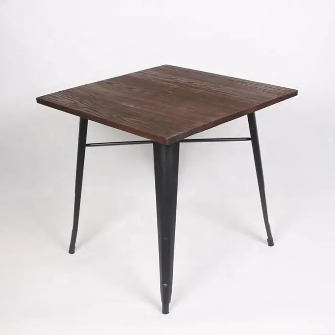 Американский промышленный Стиль Ресторан из массива дерева обеденный стол простой железный стол и стул сочетание кафе бар стол