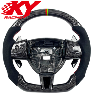Volant de voiture de style racing en cuir suédé et fibre de carbone personnalisé pour Jaguar XF XK XKR XKR-S Coupé 2006-2014 - Product Image 1