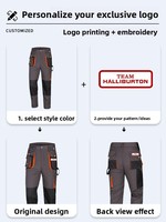 Pantalon de travail multifonctionnel pour homme avec poches, taille élastique, résistant à l'usure, pantalon cargo pour chantier, atelier, uniforme