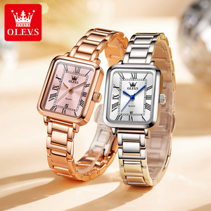 <span class=keywords><strong>Reloj</strong></span> de Negocios para <span class=keywords><strong>Mujer</strong></span> OLEVS 5641, Elegante, Cuadrado <span class=keywords><strong>Pequeño</strong></span>, Correa de Acero Inoxidable, Resistente al Agua 30M, <span class=keywords><strong>Reloj</strong></span> Inteligente de Cuarzo - Product Image 1