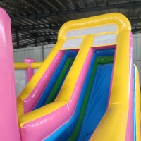 Château gonflable arc-en-ciel coloré 5x5m, équipement de jeu extérieur pour jardin, location pour fête d'anniversaire, château gonflable pour enfants