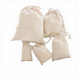 5*7inch Organic Cotton Canvas Folding Letter Pattern <b>Drawstring</b> Gift Pouch Shopping <b>Bag</b> with Custom Logo Print-Wholesale - Product Image 2