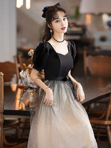 <span class=keywords><strong>Robe</strong></span> de soirée courte style français pour femmes, grande <span class=keywords><strong>taille</strong></span>, filles rondes, printemps, coupe ajustée, cache-ventre, élégante, <span class=keywords><strong>demoiselle</strong></span> <span class=keywords><strong>d</strong></span>'<span class=keywords><strong>honneur</strong></span>, quotidien - Product Image 1