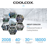 CoolCox CM-FH41H 94x137x29.5mm Refroidisseur Actif, Ventilateur Soufflant à Roulement Hydraulique avec Ailettes Empilées à Caloduc pour Refroidissement de PC Industriel