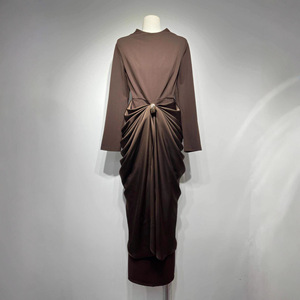 Nuovi Arrivi 2025: Abito da Donna di Lusso <span class=keywords><strong>con</strong></span> Orlo Irregolare, Collo Tondo, <span class=keywords><strong>Maniche</strong></span> <span class=keywords><strong>Lunghe</strong></span> e Fibbie Metalliche, Elegante <span class=keywords><strong>Vestito</strong></span> da Sera - Product Image 1