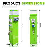 Colonne de prises intégrée robuste pour applications nautiques, IP66, en acier inoxydable 304/316, sur mesure pour quai de yacht, camping-car et camping