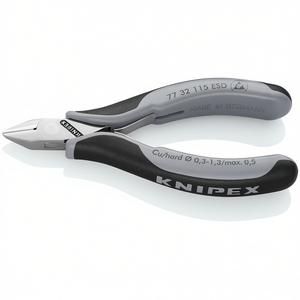 Cortadores laterales electrónicos Knipex ESD 77 32 115 con bisagra de paso, fabricados en Alemania - Product Image 1