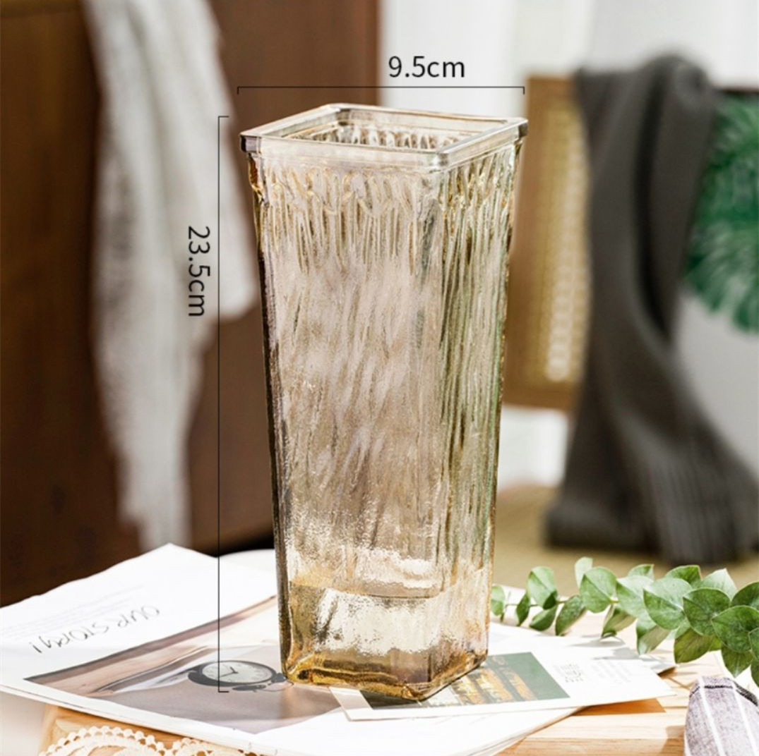 Factory Produced Wholesale Home Decor Glacier Glass Flower Vase