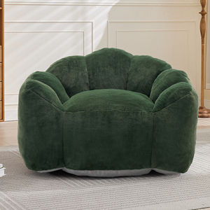 Evacuated Shrink-Wrapped <b>Inflatable</b> Vacuum Compressed Eco-Friendly Cloud-Flower Solo Velvety Sherpa Fleece Upholstery Sectional - Product Image 1