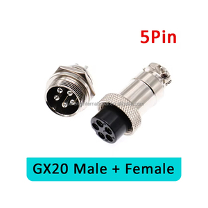 Fabriek Groothandel Ce Rohs Gx20 Cirkelvormige Luchtvaart Snel Draadpaneel Connector 5 Pin Gx20 Mannelijke Moer Butt Socket Plug Adapter - Product Image 2