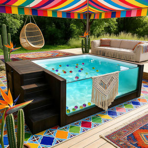 Piscine contemporaine avec panneau de visualisation en acrylique et système de débordement périmétrique - Product Image 3