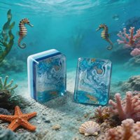Meilleure Vente : Ensemble de Tuiles de Mahjong Américain en Cristal, Pliable et Portable, Bleu Océan Cristallin, 160 Pièces, Acrylique, Luxe Moderne, Thème Aquatique