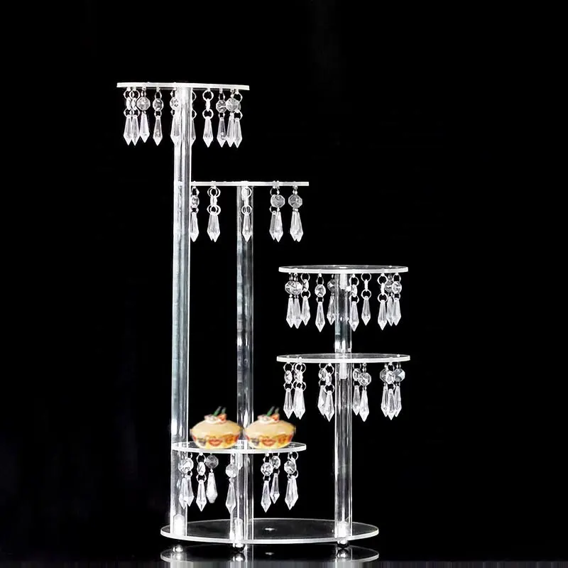 Bruidstaart Stand Europese Cake Tools Duurzame 3 4 Tier Clear Crystal Leverancier, Bruiloftsfeest Hot Selling Clear Acryl