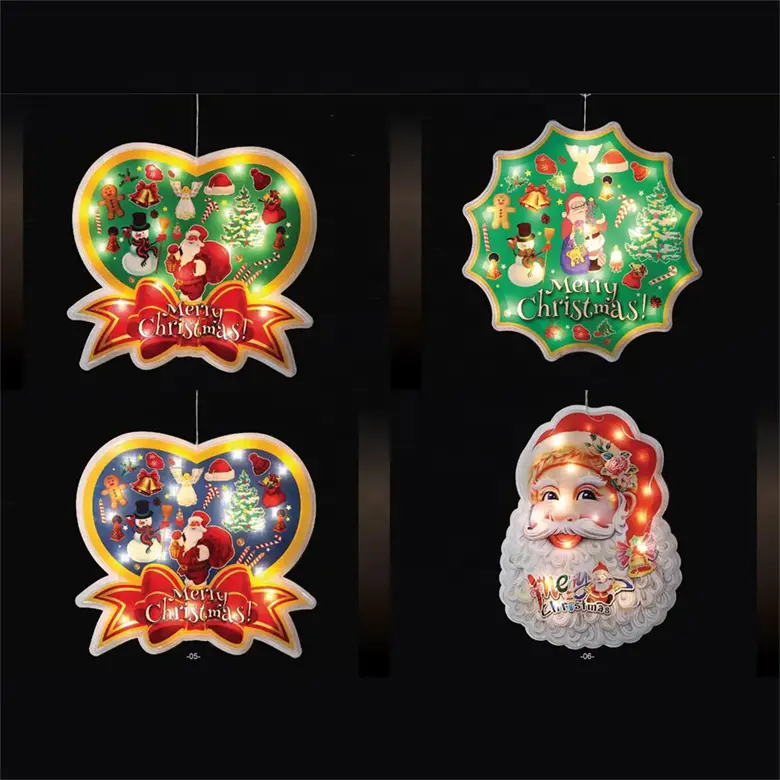 Led natale decorativo vacanza novità appeso luci 3D luci natalizie con decorazione a ventosa