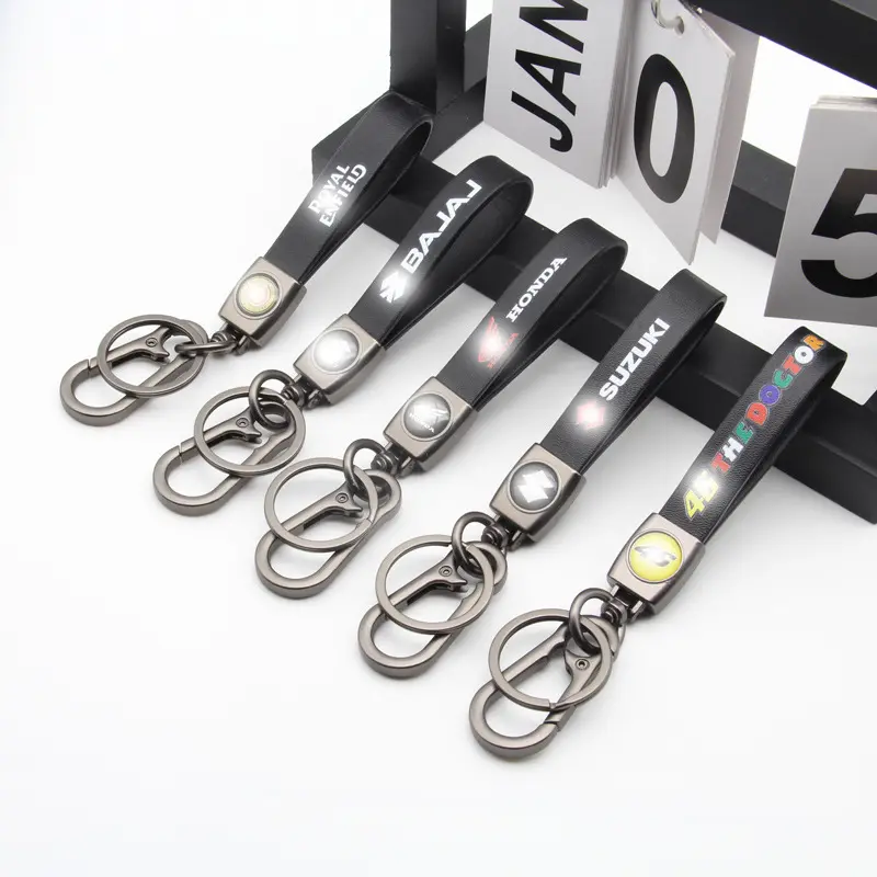 Porte-clés en métal pour voitures avec logo présent pour homme et femme Porte-clés en cuir pour voitures pour marque de voiture