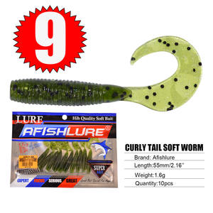Capucin queue ver de terre 55mm 1.6g 10 pièces en plastique souple leurre nageur appâts artificiels pêche en mer océan matériel de pêche - Product Image 2
