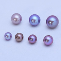 Vente en gros de perles d'eau douce Zhuji de 9 à 10mm perles rondes en perles naturelles perles simples roses et violettes