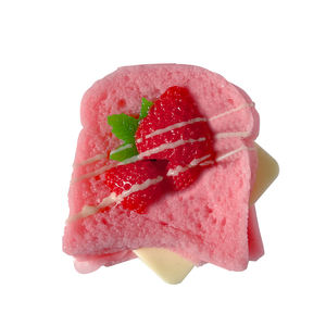 Juguete de Plástico de Doble Capa con Apariencia Realista de Fresa, Taba Squishy Bread Cake, Tipo Tostada de Chocolate Matcha - Product Image 6