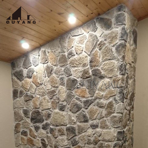 Quyang Ốp <span class=keywords><strong>fasade</strong></span> văn hóa tự nhiên đá bên ngoài siding tường Bảng điều khiển Veneer bên ngoài màu vàng gỉ tường đá - Product Image 6