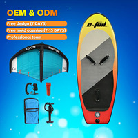 Nouvel Arrivage Personnalisé Double Fil PVC Hydroptère Planche de Surf Aéré En Fiber De Carbone Kitesurfboard Adultes Embarquement Gonflable