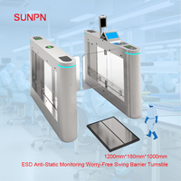 Système de contrôle d'accès ESD SUNPN, testeur ESD intelligent, portillon tournant avec écran LCD pour salle blanche et usine SMT