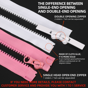 Dây kéo nhà máy bán buôn mở cuối tự động khóa nhựa đôi cuối dây kéo 5 # vislon nhựa dây kéo cho áo khoác - Product Image 3