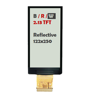 Layar LCD TFT Reflektif SWI Manufacturing Outdoor 2,13 inci 122x250, Tampilan Daya Rendah Putih/Hitam, Dapat Dibaca di Bawah Sinar Matahari