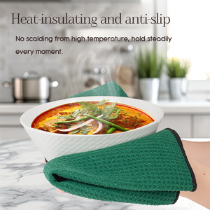 Chất Lượng Cao Sợi Nhỏ Waffle Dệt Trà Khăn Dệt Kim Thấm Cho Thủy Tinh Đánh Bóng Rửa Xe Nhà Bếp Làm Khô Cho Sử Dụng Hàng Ngày - Product Image 3